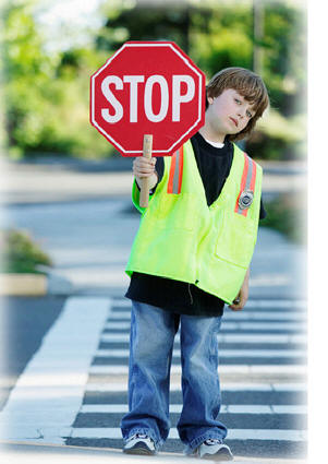 child as crossing guard