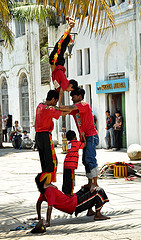 human pyramid. human pyramid.
