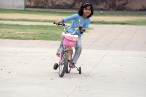 riding a bike