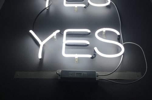 white yes LED signages