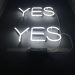 white yes LED signages